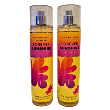 Bath & Body Works Fine Fragrance Mists, Set of 2, 8oz Each Bottle (Forever Sunshine)