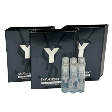 YVES SAINT LAURENT YSL Y Men Sample Perfume EDP INTENSE Spray Trial Size Partially Filled Vials 1.2 ml / 0.04 fl oz (set of 3)