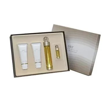 Perry Ellis 360 By Perry Ellis For Women. Gift Set ( Eau De Toilette Spray 3.4 Oz + Body Lotion 3.0 Oz + Shower Gel 3.0+ Eau De Toilette Spray 7.5 Ml ).