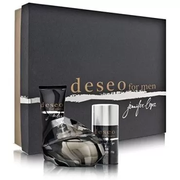 Deseo for Men by Jennifer Lopez 3 Piece Set Includes: 3.4 oz Eau de Toilette Spray + 2.5 oz After Shave Balm + 2.4 oz Deodorant Stick