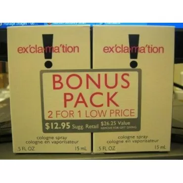 Exclamation Cologne Spray By Coty .5 Fl Oz Bonus Pack - 2 Bottles