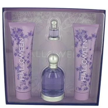Halloween By Jesus Del Pozo Gift Set -- 3.4 Oz Eau De Toilette Spray + 5 Oz Body Lotion + 5 Oz Shower Gel + .15 Oz Mini Edt Women