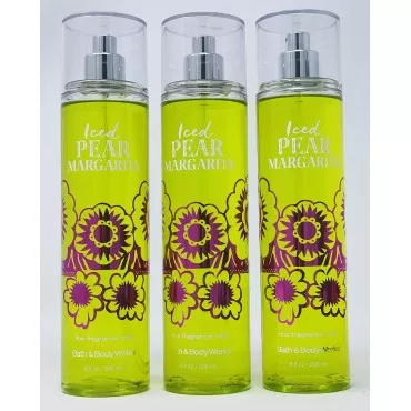 Lot of 3 Bath & Body Works Ice Pear Margarita Fine Fragrance Mist 8 oz (Iced Pear Margarita)