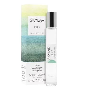 Isle Rollie Perfume By Skylar - Travel Size - Layerable Fragrance - Paraben Free, Vegan, Cruelty Free, Phthalate Free - Beachy and Fresh Scent - Notes Of Bergamot, Sandalwood (10mL / 0.33 fl oz)