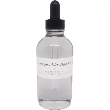Unforgivable: Black - Type for Men Cologne Body Oil Fragrance [Glass Dropper Top - Clear Glass - 4 oz.]