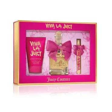 Juicy Couture,3 Piece Fragrance Set Viva La Juicy Eau De Parfum,Women's Perfume Set Includes EDP Spray Perfume,Mini Perfume & Body Lotion -Fruity & Sweet Travel Perfume & Travel Body Lotion for Women