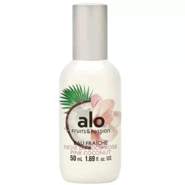 Fruits & Passion Alo Pink Coconut Eau Fraiche light, airy fresh spray perfume in warm weather 50 ml/ 1.69 fl.oz