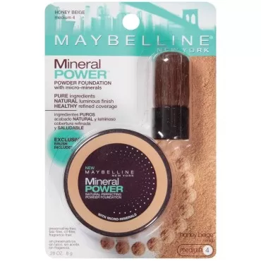 Maybelline New York Mineral Power Powder Foundation, Honey Beige, Medium 4, 0.28 Ounce