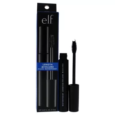 e.l.f. Waterproof Lengthening and Volumizing Mascara, Black, 0.3 Fl Oz