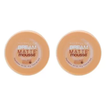 Maybelline Dream Matte Mousse Foundation, Light Beige [0], 0.64 oz (Pack of 2)
