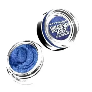 Maybelline New York Eye Studio Color Tattoo Metal 24 Hour Cream Gel Eyeshadow, Electric Blue, 0.14 Ounce (Pack of 2)