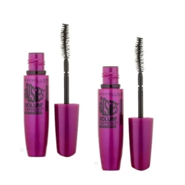 Maybelline Volum' Express The Falsies Spoon Brush Waterproof Mascara, Black Drama [385], 0.28 oz (Pack of 2)