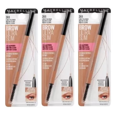 Pack of 3 Maybelline New York Brow Ultra Slim Pencil, Light Blonde 248
