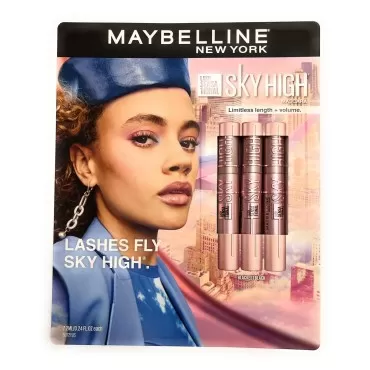 Maybelline New York Sky High Mascara, Blackest Black, 0.24 FL OZ (3 Count)