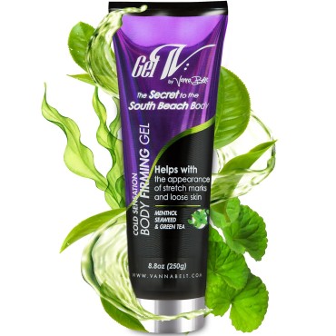 Vanna Belt Gel-V Body Firming Gel, Body Skin Care Products for Women, Daytime Toning for Women, Tones Skin for Flat Tummy, Thighs and More, Hydrating and Cooling Effects, 8.8 oz