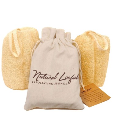 All Natural Loofah Sponge, Pack of 2 Real Egyptian...