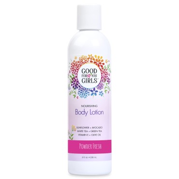 Good For You Girls Natural Body Lotion with Nourishing Plant Based ingredients, Vegan and Paraben Free, Kids, Preteens and Teens, 8 fl oz (Powder Scent)