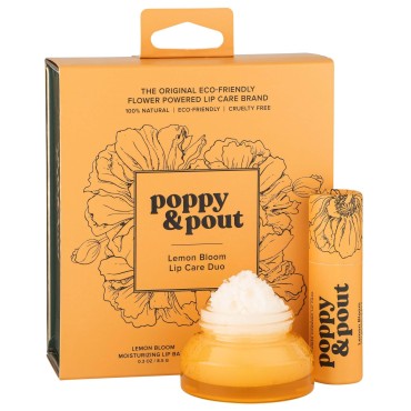 Poppy & Pout Lip Care Set | Lip Balm & Scrub | Sus...