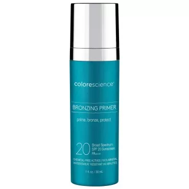 Colorescience Bronzing Primer SPF 20, Water Resistant Mineral Sunscreen, Broad Spectrum SPF 20 UVA/UVB Skin Protection, 1 Fl Oz (Pack of 1)