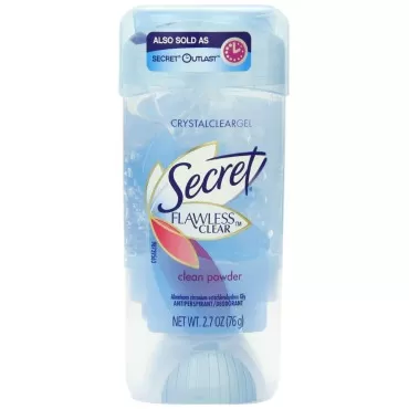 Secret Flawless Clear Crystal Gel Clean Powder Scent Antiperspirant and Deodorant, 2.7 Ounce