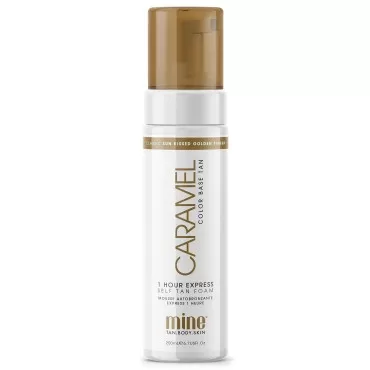 MineTan Caramel Self Tanner Mousse - Achieve a Streak-Free, Even & Sun Kissed Golden Skin Finish, Salon Professional Formula Sunless Tanning Foam, No Orange, No Fake Tan Smell, 100% Vegan, 200ml