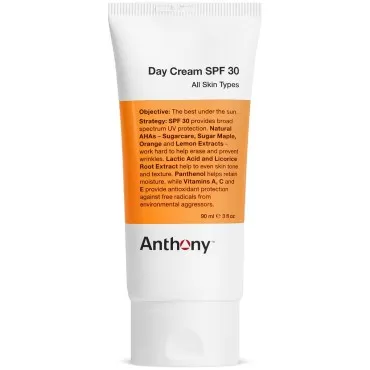 Anthony Day Cream SPF 30 Men’s Face Moisturizer with Sunscreen - Anti-aging Face Lotion and Broad-Spectrum Sunblock - Lightweight, Non-Comedogenic Formula for All Skin Types - 3 Fl Oz