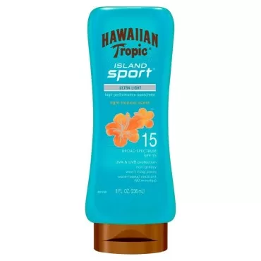Hawaiian Tropic Sunscreen Island Sport Broad Spectrum Sun Care Sunscreen Lotion - SPF 15, 8 Ounce