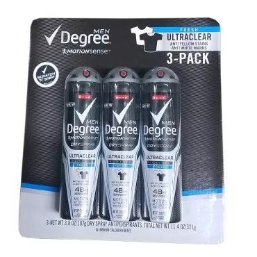 Degree Black White Antiperspirant Deodorant Spray, 11.4 Ounce (3 Pack)
