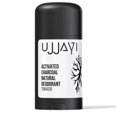 Ujjayi Natural Deodorant with Activated Charcoal | Deodorant for Men and Women | Aluminum-Free, Paraben-Free, Sulfate-Free, Vegan, Gluten-Free, Cruelty-Free, Handmade (Tobacco)