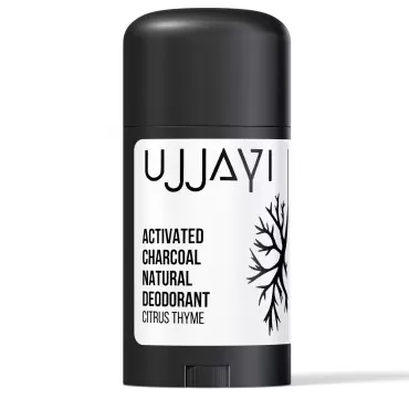 Ujjayi Natural Deodorant with Activated Charcoal | Deodorant for Men and Women | Aluminum-Free, Paraben-Free, Sulfate-Free, Vegan, Gluten-Free, Cruelty-Free, Handmade (Citrus Thyme)