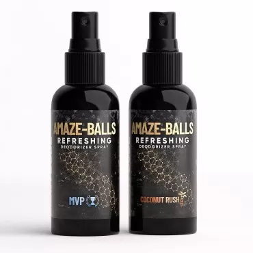 Derm Dude Double Sacksational Bundle, Sack, Balls and Groin Spray, Natural Deodorant for Men, Neutralize Odor, Ball Deodorant, Refreshing Deodorizer, Aluminum-Free, MVP and Coconut Rush Scent, 2 Pack