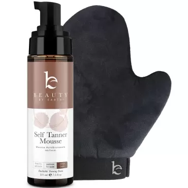Self Tanner Tanning Mousse Kit - USA Made with Natural & Organic Ingredients, Self Tanner Mousse and Mitt, Self Tan Kit, Tanning Foam for Fake Tan, Ultra Dark Sunless Tanner, Self Tanners Best Sellers