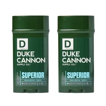 Duke Cannon Supply Co. Anti-Perspirant Deodorant for Men 3 oz. Superior, 2 Pack - Unique Masculine Scent, Odor Control & Soothe Skin