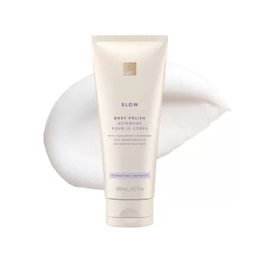 European Wax Center Slow Hair Growth Fragrance Free Body Polish, Moisturizing & Brightening Exfoliating Body Scrub, Prevent Ingrown Hair & Bumps, Vitamin E for Firm & Smooth, Dry Sensitive Skin, 6.7oz