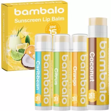 Bambalo 4-Pack Tropical Variety SPF 15 Lip Balm - ...