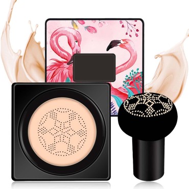 DuoZeng Mushroom Head Air Cushion CC Cream Foundation,Moisturizing BB Cream Foundation Face Makeup for Mature Skin,Light Weight Long-lasting Concealer Suitable for All Skin Types(Ivory)