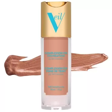 Veil Cosmetics Complexion Fix Liquid Foundation - Buildable Coverage - Water-Resistant, Hypoallergenic, Oil-Free, Cruelty-Free & Vegan - Lightweight & Brightening - Long Lasting (3P Medium Pink)