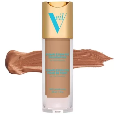 Veil Cosmetics Complexion Fix Liquid Foundation - Buildable Coverage - Water-Resistant, Hypoallergenic, Oil-Free, Cruelty-Free & Vegan - Lightweight & Brightening - Long Lasting (3G Medium Gold)