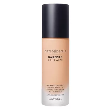 bareMinerals Barepro 24HR Wear Matte Liquid Foundation Mineral SPF 20, Full Coverage Matte Finish, Breathable Makeup for Face, Vegan (Light 21 Cool)