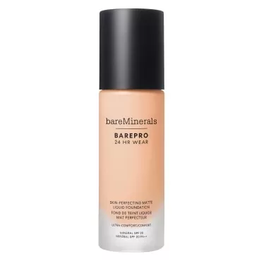 bareMinerals Barepro 24HR Wear Matte Liquid Foundation Mineral SPF 20, Full Coverage Matte Finish, Breathable Makeup for Face, Vegan (Fair 12 Cool)