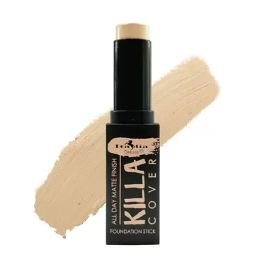 Italia Deluxe 1 x Killa Cover - All Day Matte Finish Foundation Stick & Zipper Bag (110-01 : Natural Ivory, Full Size)