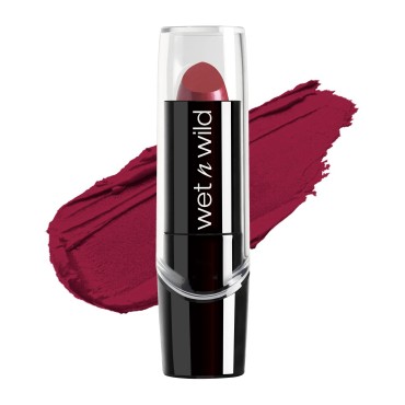 wet n wild Silk Finish Lipstick, Hydrating Rich Buildable Lip Color, Formulated with Vitamins A,E, & Macadamia for Ultimate Hydration, Cruelty-Free & Vegan - Just Garnet