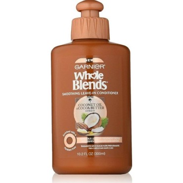 Garnier Whole Blends Smoothing Leave-in Conditioner, Coconut Oil & Cocoa Butter 10.2 Fl Oz (1 Count)