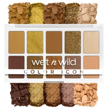 wet n wild Color Icon 10-Pan Eyeshadow Makeup Palette, Yellow Call Me Sunshine, Long Lasting, Shimmer, Metallic, Glittery, Matte, Rich Smooth Pigment, Cruelty Free