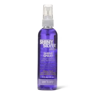 One 'n Only Shiny Silver Ultra Shine Spray, Restores Shiny Brightness to White, Grey, Bleached, Frosted, or Blonde-Tinted Hair, Instantly Revitalizes Dry Hair, Prevents Color Fading, 4 Fl. Oz