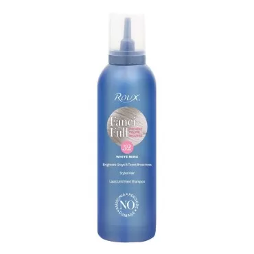 Fanci-Full Instant Hair Color Mousse by Roux, 52 White Minx, Temporary Instant Color That Brightens Grays and Tones Brassiness, 6 Fl Oz
