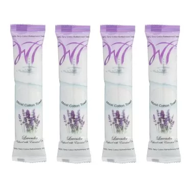 Disposable Towels - 500ct 8 x 8 inch pre-moistened 100% cotton towels (Lavender)