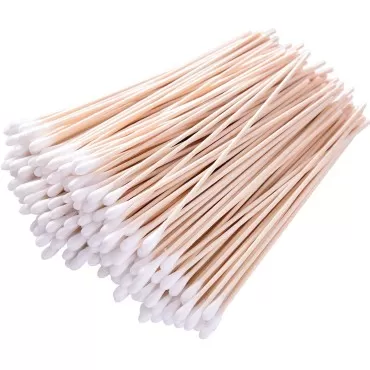 Hicarer 500 Pieces 6 Inch Swabs Stick Tipped Applicator Single Tip with Wooden Handle