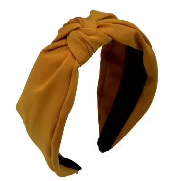 MHDGG 1Pcs Knotted Headbands for Women Turban Headbands for Women Wide Headbands for Women Knot Headband Solid Colors Hair Knotted Hair Band for Women Headwear,Yellow