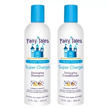 Fairy Tales Tangle Tamer Detangling Shampoo and Conditioner for Kids - Ultra Moisturizing and Anti Frizz Protection - Paraben Free, Sulfate Free - 12 Oz each Bottle - 2 pack